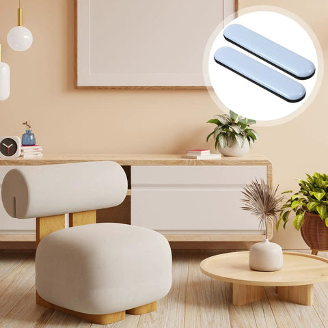 Living room with 8 Pack Self Stick Furniture Sliders For Carpet Easy Moving Pads For Chairs Tables Desks Sofas Couches 75x15mm Floor Protectors