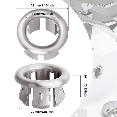 Prime Six Claw Brushed Nickel Sink Overflow Cap And Drain Cover For Bathroom Kitchen Basin With Heavy Duty Abs Build That Hits Different On Standard Holes And Gives Your Fixtures A Clean Swap Every Single Time