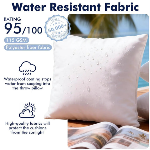 Pack Of 2 12x20 Outdoor Pillow Inserts Water Resistant And Waterproof Lumbar Cushions For Patio Furniture Sofa Bed Living Room Garden Decor With 7D Microfiber Fill