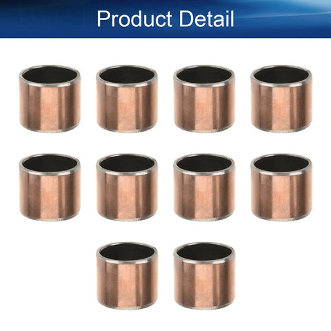 Set Of Ten Heavy Duty Sleeve Bearings With 10mm Bore And 12mm OD Featuring Bronze Sintered Oilless Bushings, pack displayed.