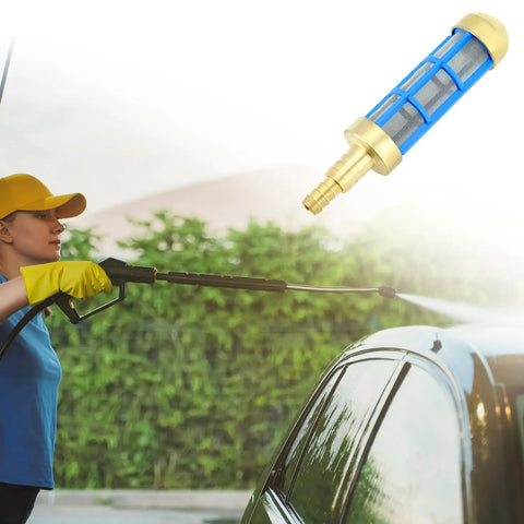 Pro Grade Heavy Duty Water Hose Filter For Three Quarters And Five Eighths Inch Hoses, Brass Suction Strainer demonstration