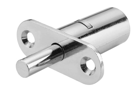Kickback Style Push Plunger Cabinet Locks Dead Nuts Secure Heavy Duty Brass Steel Drawer Latch With Keys Stainless Finish close-up view
