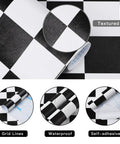 Peel And Stick Mosaic Checkered Black And White Wallpaper Self Adhesive Contact Paper Close-up Showing Texture And Features