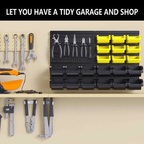 Wall Mount 30 Piece Bin Set For Nuts Bolts Screws Nails And Small Hardware Removable Adjustable Pro Grade Organizer Rack