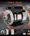 3 HP SPL Air Compressor Motor 56 Frame 3450 RPM Single Phase 60 Hz Five Eighths Shaft 115 230V not standard