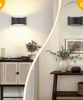 Straight Up Modern Matte Black LED Wall Sconces Set Of Two Hardwired Fixtures With 3000K Warm White Glow for chic home decor and ambiance.