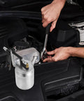 High Performance Pneumatic Paint Sprayer With High Atomization For Cars Furniture Doors And Garden Slick Finish Rapid Painting Tool in use, showing detailed hands working under the hood.