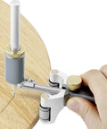 Adjustable Wheel Marking Gauge For Woodworking And Slick Rolling Stainless Steel Scriber drawing a smooth arc on wood surface.