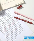 Curve Highlighter Pen Set With Eight Colors And Eight Shapes for smooth curved lines underlining text in a document