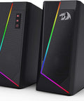 Front view of GS520 RGB Desktop Speakers 2.0 Channel PC Computer Stereo System with dynamic LED lighting and controls