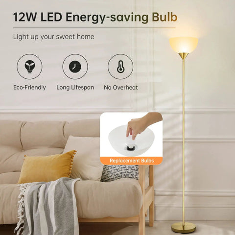 Floor Lamp With Purple Lampshade, Black Tall Standing Lamp, 58 Inch Height, Dimmable Bright Light From 5 to 100 Percent, Touch Control And On And Off Foot Pedal, Dope For Living Room Bedroom Kids Room Office Decor