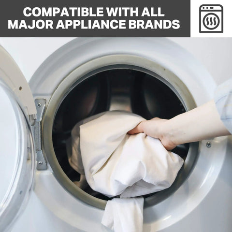 Hand placing clothes in dryer compatible with Three Prong Dryer Cord Ten Foot 30 Amp Appliance Extension Cord With NEMA Ten Thirty Plug Ten Gauge Three Wire STW Tough As Nails Heavy Duty Dryer Power Cord With Molded Ring Terminals