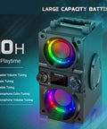 Beast Mode 40W Portable Bluetooth Speaker With Colorful Lights Dual Subwoofers And Heavy Bass FM Radio MP3 Player Bluetooth 5.0
