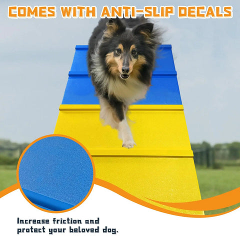 Dog Agility A Frame Training Equipment for Backyard Park and Home Yard Practice Non Slip Durable Obstacle with dog in action