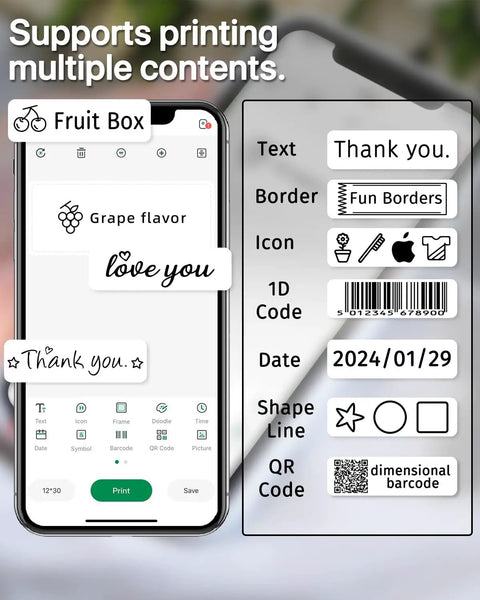 Top Tier Thermal Label Maker Tape 12mm By 40mm Legit Strong Grip White Refill Rolls 160 Labels Each Roll print preview on phone.