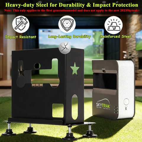 Sturdy Metal Protective Case For Skytrak Golf Launch Monitor With Four Adjustable Feet, Rugged Enclosure, Indoors Setup