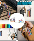 Solid Steel Foldable Hex Key Wrench Set With Multi-Color Spray Coated 8-In-1 Small Tools Kit Perfect For Bathtub Repair And Bicycle Maintenance On The Go. foldable steel hex key set on keychain