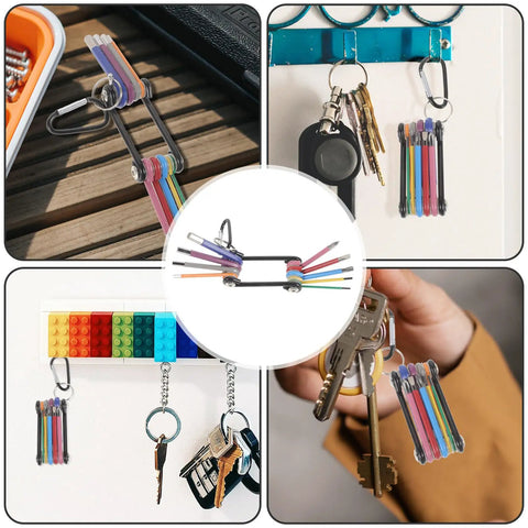 Ultimate Foldable Hex Key Set With Colorful Tube Spanners Perfect For Bicycle Repair, Tap Fixes, And Home DIY Projects Including Bathtub Maintenance So You Can Fix Stuff Fast Without The Hassle. foldable steel hex key set with colorful handles on keyring