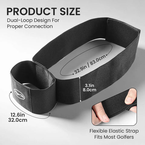 Adjustable Golf Swing Training Arm Band For Right And Left Handed Beginners Portable Corrector with dual-loop design