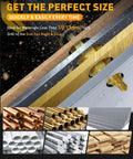 COMOWARE step drill bit set for metal, titanium-coated HSS, 10 sizes from 1/4 to 1-3/8 inches, short length.