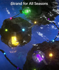 50Ft Outdoor RGBW Rope Fairy String Lights With Bluetooth App Control And Remote Dimmable Color Changing G40 Lit Patio