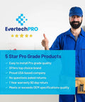 EvertechPRO technician in blue uniform, promoting Replacement Oven Igniter Round Lead Thirteen And A Half Inch For GE XL44