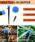 8-hole plug-in dripper from 240Pcs Barbed Connectors Drip Irrigation Fittings Kit with water flow examples