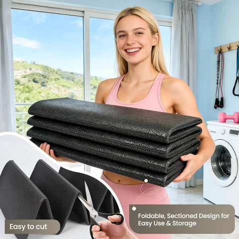 Anti Vibration Mat For Washing Machines And Dryers Foldable Rubber Floor Pad With Waterproof Non Slip Noise Reducing Shockproof Floor Protector For Home Laundry Room And Laundry Area