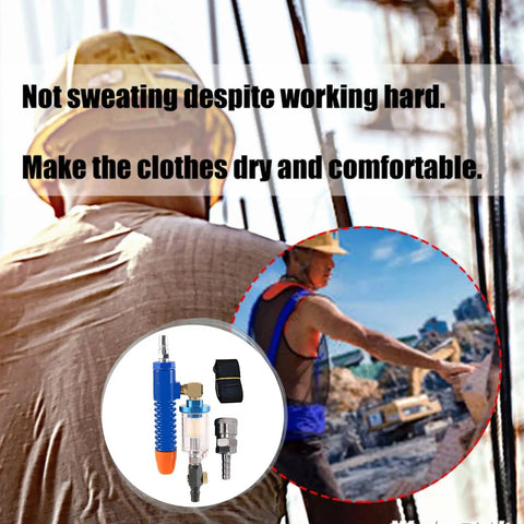 Khbyt Tube Cooling Vest Accessory With Integrated Belt And Connector For Industrial Work Environments shown in use during hot climate tasks.