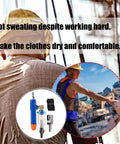 Szydd Cooling Vest Accessory With Belt And Connector For Work And Welding Multifunction Airflow Design worn during outdoor work.