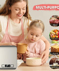 High Accuracy Digital Kitchen Scale For Baking And Cooking, 22 Lb Capacity, 1 Gram Increments, shown with mother and child cooking