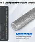 Konvixon diamond drill bit, 35mm extended brazed surface, 1/4 inch hex shank, cooling wax core for tile and glass