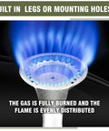 High Pressure Cast Iron Propane Burner Head With 0-20 Psi Adjustable Regulator And 4.1 Ft Hose Brass Fitting For Outdoor Cooking displaying blue flame