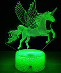 Unicorn Night Light Lamp With 16 Colors, Touch And Remote Control, glowing in green LED, kid friendly decor for girls aged 2 to 9