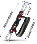 Dope Retractable Lanyard For Underwater Gear With 316 Stainless Steel Double Clips And Spiral Core Anti Lost Lanyard dimensions shown