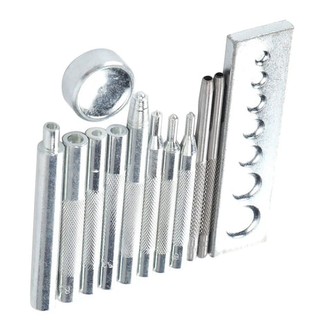 Stainless Steel DIY Leather Hole Punch Tool Set For Handbags Clothing Cardboard And Crafts With Snap Button Punch Base Claw Gasket Cutter Kit