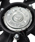 Close-up of the Top Tier Engine Radiator Cooling Fan Slick Replacement For Vw Jetta Passat Golf Tiguan And Audi motor.