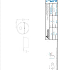 Technical drawing of Marine Cylinder Stainless Steel Sink With Brushed Finish, 11.5 Inch Wide, 5.25 Inch Deep, Top Or Under Mount Option