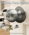 3 Pack Satin Stainless Ball Door Knobs With Keyed Entry For Bedroom Bathroom Closet Or Office, Privacy Lock display