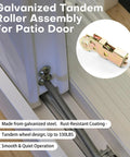 2 Pack One And A Quarter Inch Sliding Glass Door Tandem Rollers Replacement Kit For Patio Doors Up To 330 Lbs installed view