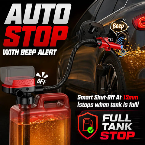 5GPM Cordless Fuel Transfer Pump With Auto Stop Valve 51 Inch Hose And Five Quick Connect Adapters For Gasoline Diesel Oil at work