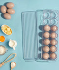 Clear Plastic Egg Storage Organizer With Lid, BPA Free PET 14-Egg Holder for fridge with eggs and baking ingredients