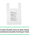 Road Warrior 2 In 1 Portable Baby And Toddler Travel Potty Seat With Secure Snap Ring Lightweight Foldable Design Includes Carry Bag And Quick Liners 10 potty liners for easy cleanup.
