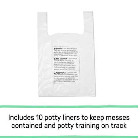 Road Warrior 2 In 1 Portable Baby And Toddler Travel Potty Seat With Secure Snap Ring Lightweight Foldable Design Includes Carry Bag And Quick Liners 10 potty liners for easy cleanup.