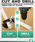 Cutting and drilling Durable 2 Inch PVC Pipe 2 Pack 17 Inch Length Schedule 40 for DIY projects with standard tools