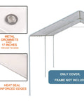 10x20 Ft Carport Replacement Canopy Cover Heavy Duty PE Shelter Tarp with metal grommets and reinforced edges