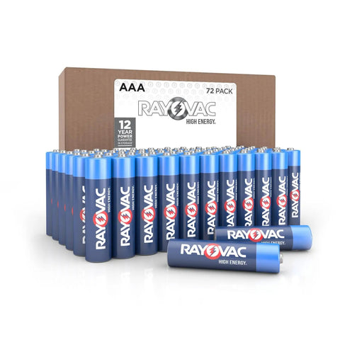 Long Lasting High Energy AAA Batteries Pack of 72, Alkaline Triple A Power for Flashlights, Remote Controls, Wireless Mice, and Toys With 12 Year Storage Guarantee.