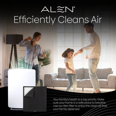 Family playing in living room with Replacement HEPA Air Filter For BreatheSmart Classic Purifier visible