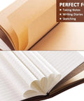Mechanical Engineer Gifts Leather Journal Notebook With Premium Leather Cover showing blank and lined pages, ideal for engineers.