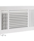 12 By 6 Inch Duct Opening Air Vent Cover For Wall Or Ceiling With Three Way Ventilation Solid Steel HVAC Register Cover White Finish